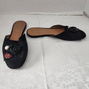 Rare Size 9 Nanette Lepore "Ester" Embellished Flat Mules No Box VG Cond